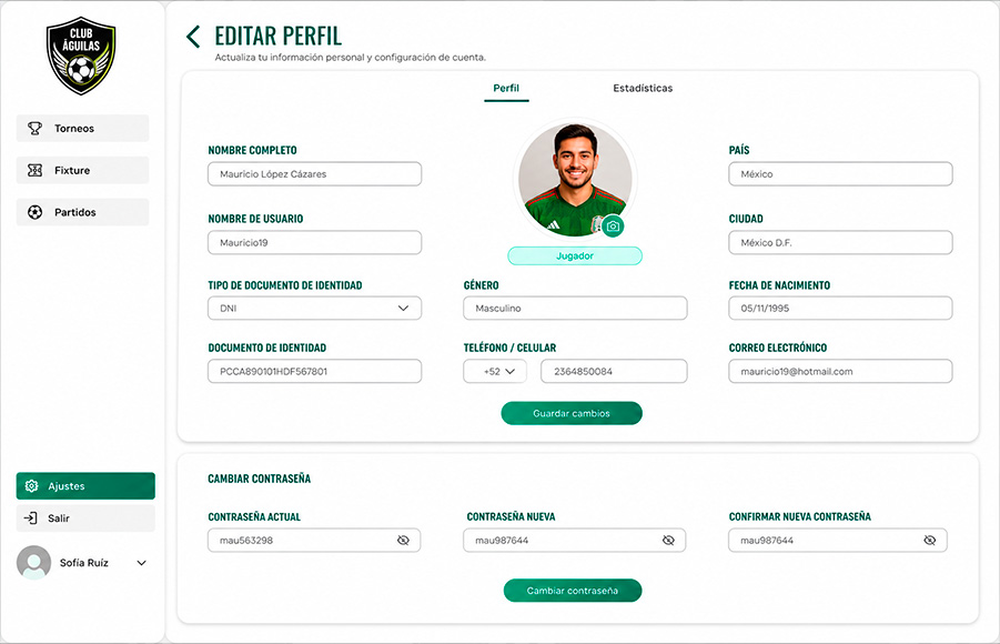 Perfil del jugador